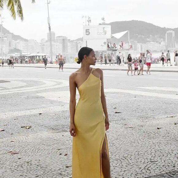 Commense Moonlight Open Back Satin Slit Long Dress Size M - Picture 7 of 16